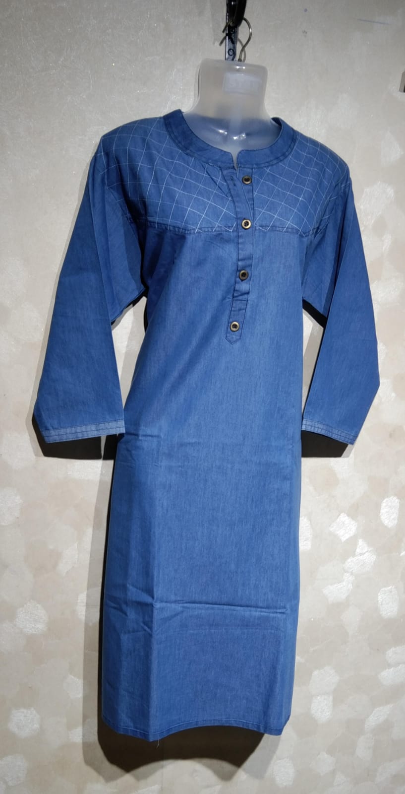 Kurti Denim Blue & White 