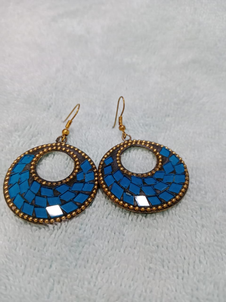 Earrings blue &golden 37