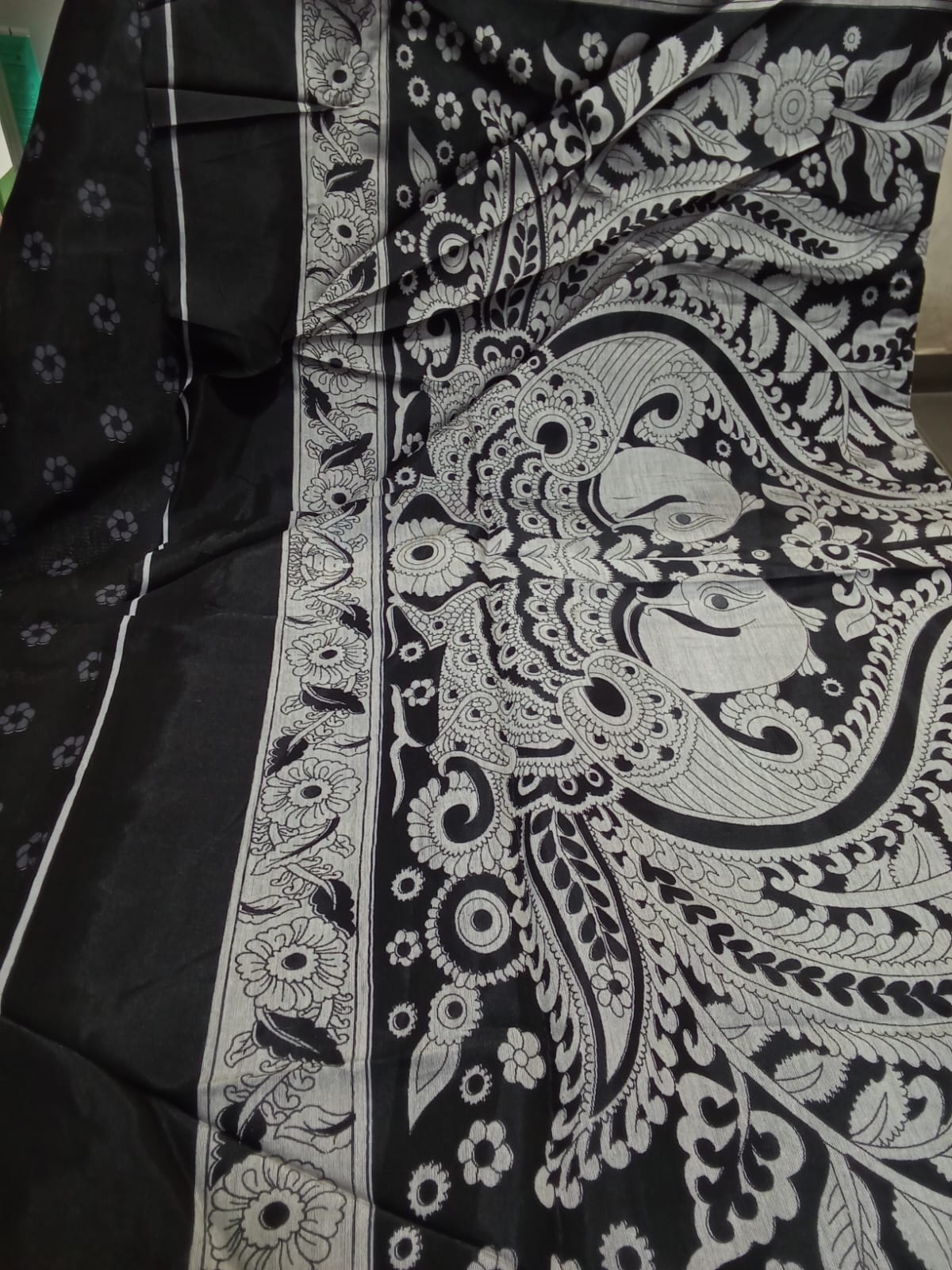 Sari Fancy Grey & Black, White Design 6(23.10.25)