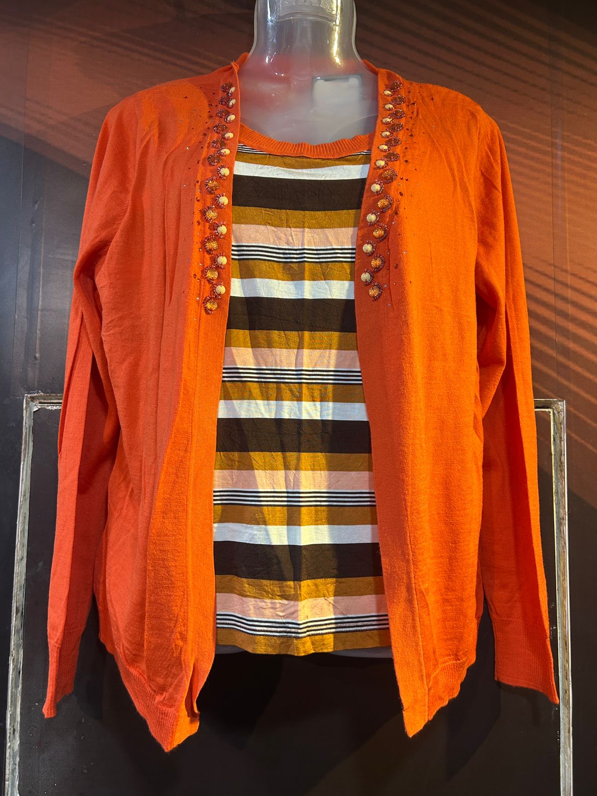 Sweatshirt Jacket Full Sleeves Orange & White,Mix Colour 7(6.11.25)