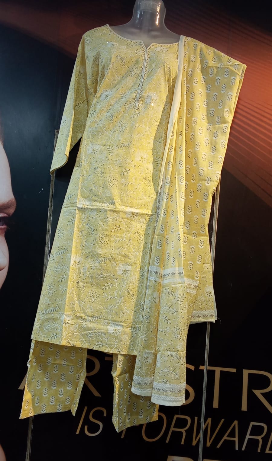 3 pic Yellow + White Design Cotton 5,6,7(13.1.26)