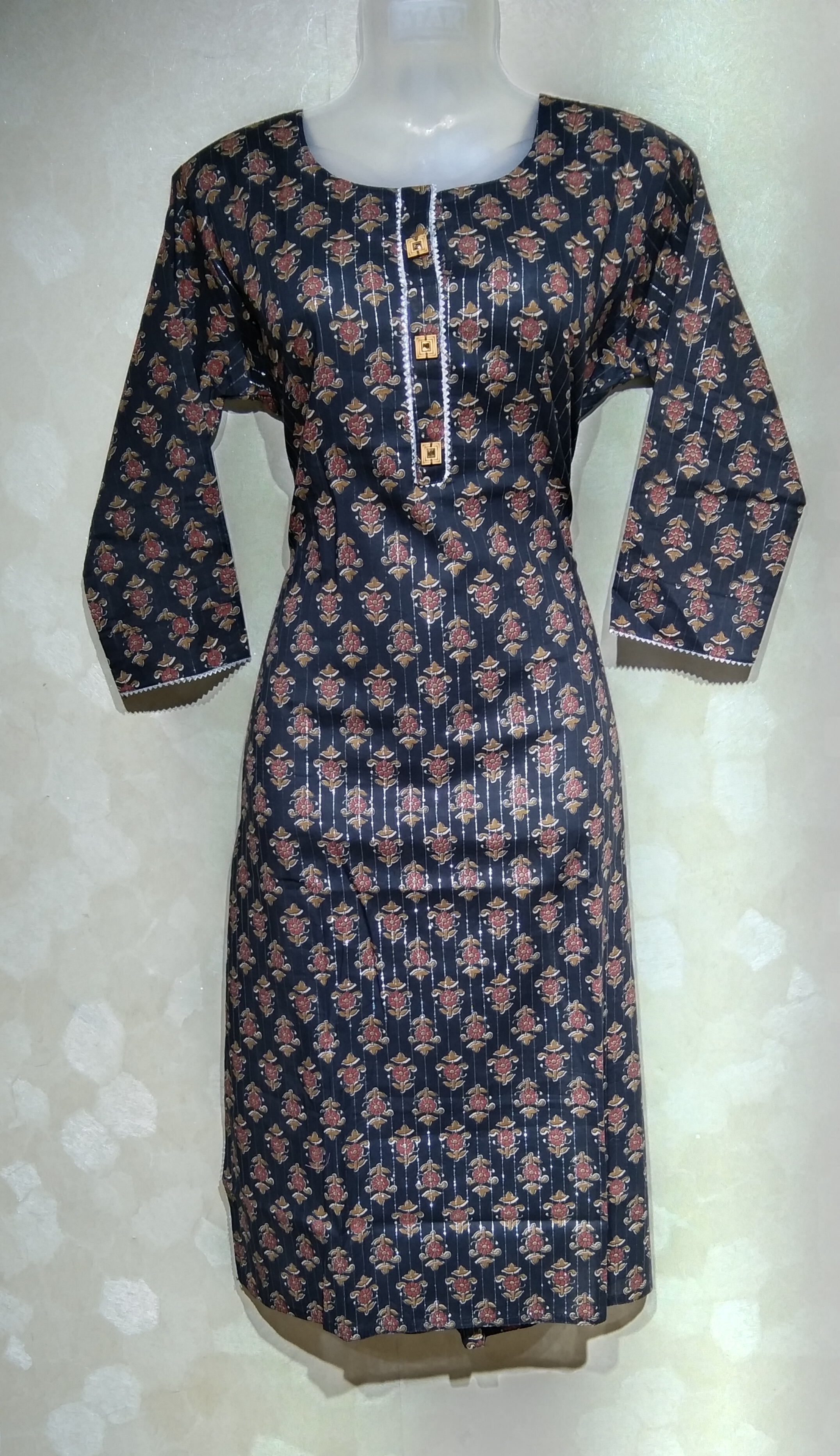 Kurti Black & Red Print 