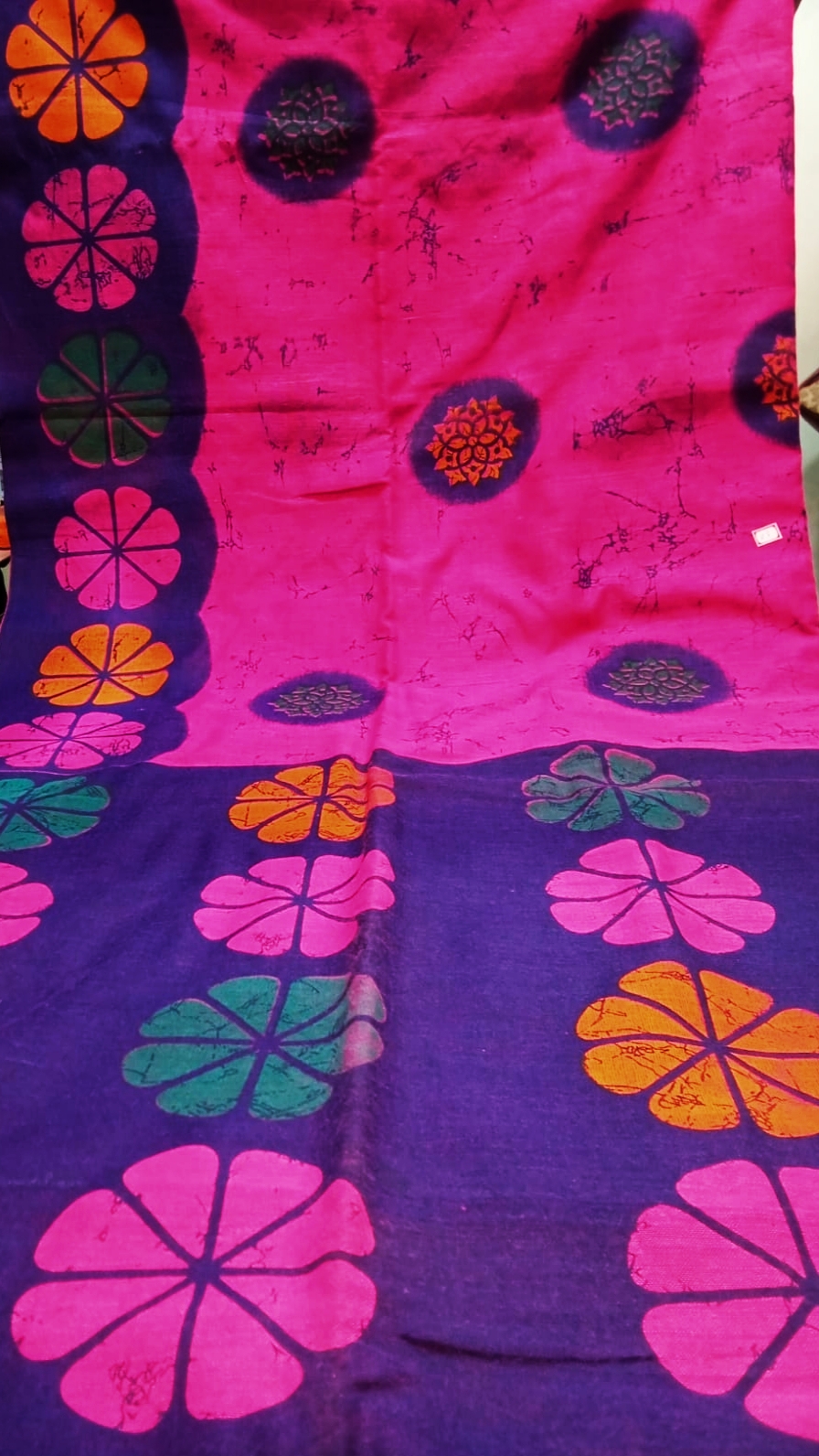 Sari Handloom Pink & Blue