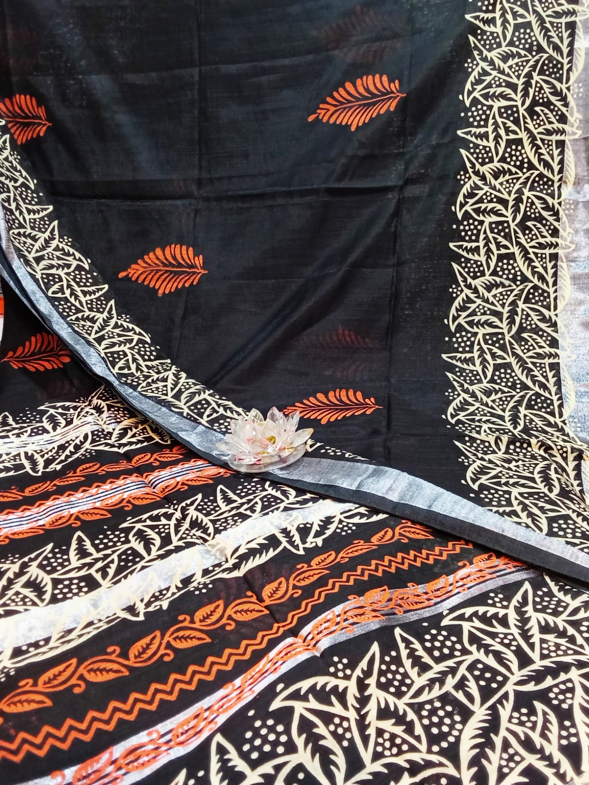 Sari Handloom Handloom Black & Silver 