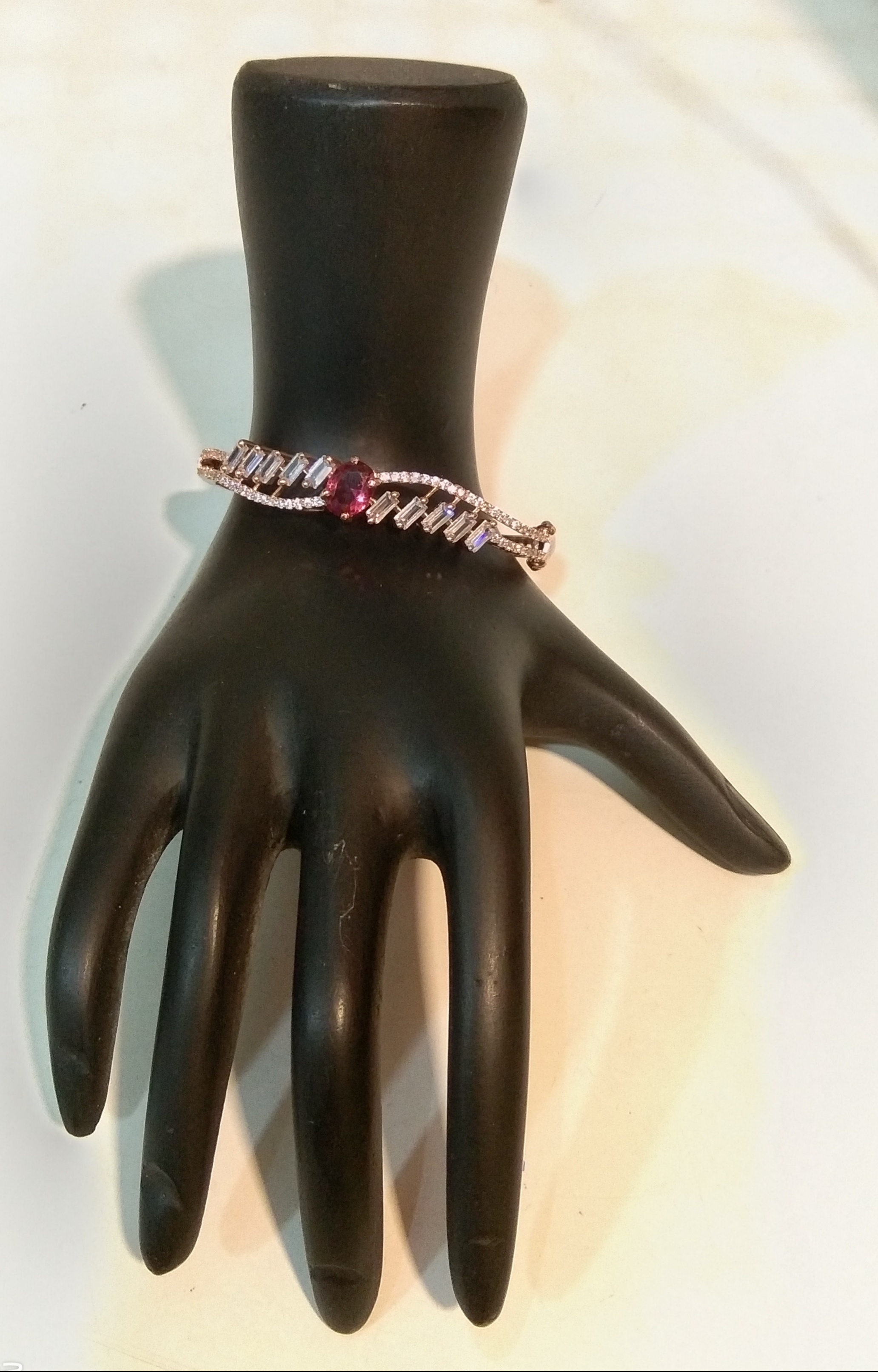 Bangle Rose Gold White & Pink Stone 4(12.07.25)