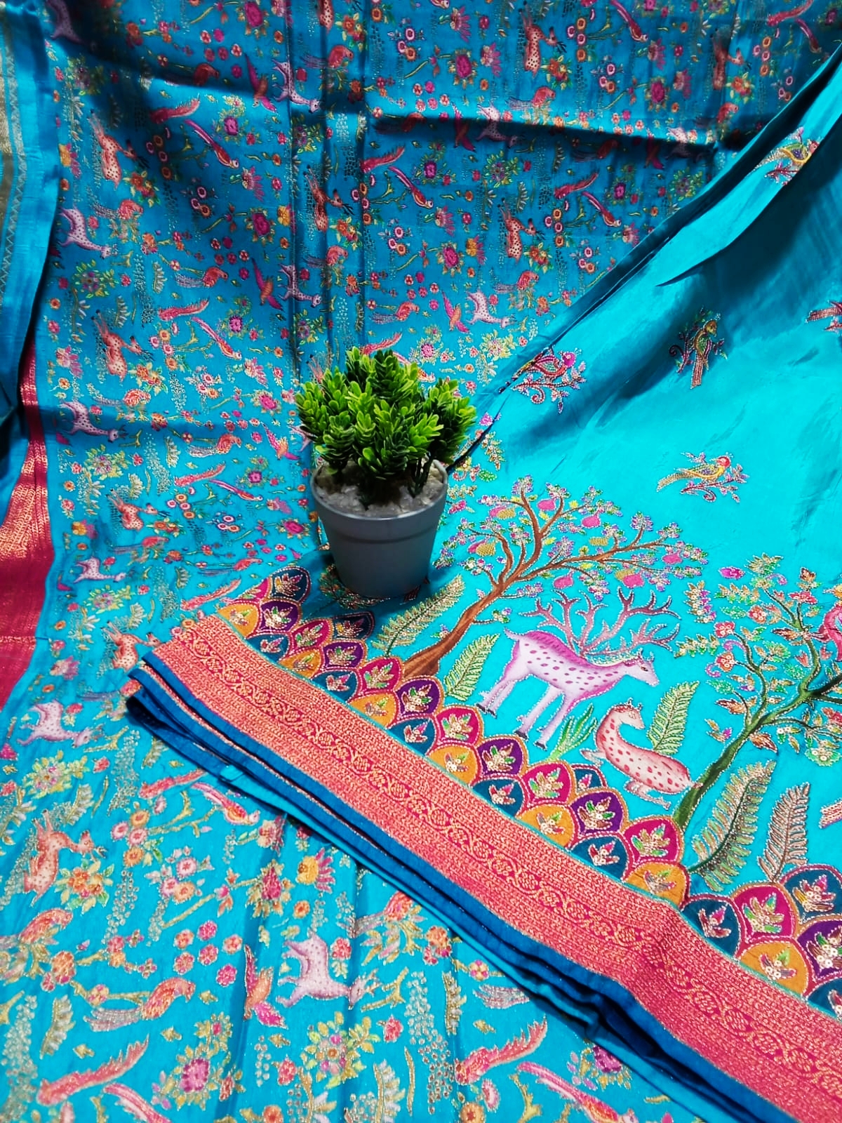 Sari Kanni Silk Green & Pink 18(31.07.25)